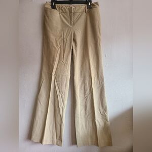 Women's 6 New York & Company tan khaki dressy pants flare Y2K subtle plaid